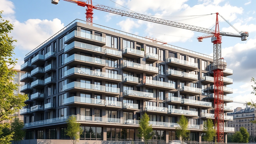 Chantier de construction d'un immeuble moderne à Bordeaux